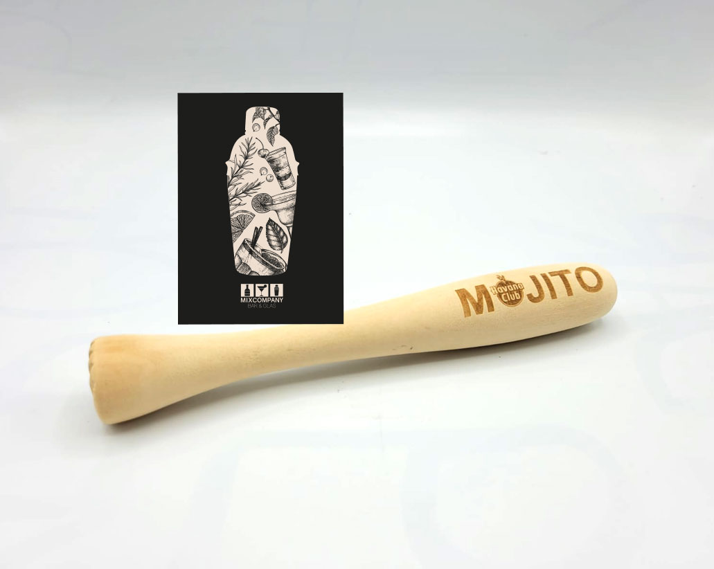 3er Set Havana Club Mojito 3er Set Stößel aus Holz Stampfer Mörser Caipirinha Bar Cocktail ca. 20 cm lang