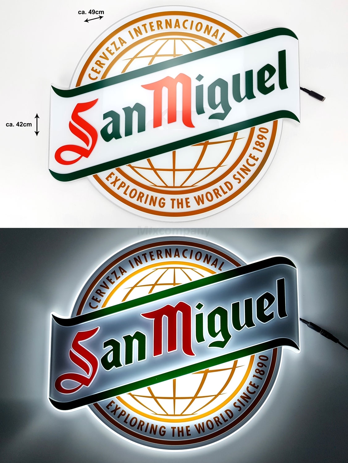 San Miguel Leuchtreklame Wandreklame LED mit Netzteil