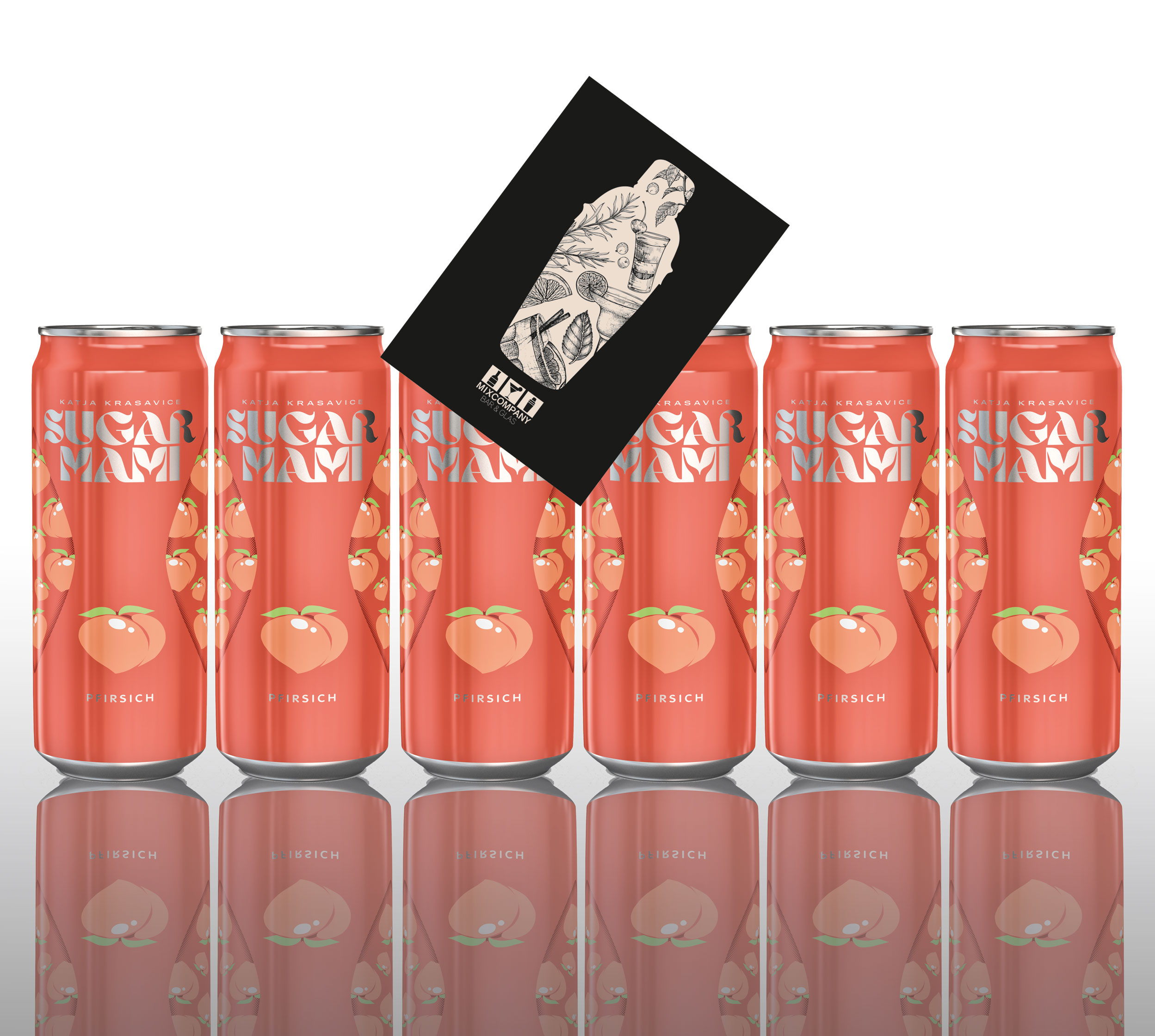 Sugar Mami 6er Set Pfirsich 6x 0,33L Katja Krasavice Peach inkl. Pfand EINWEG