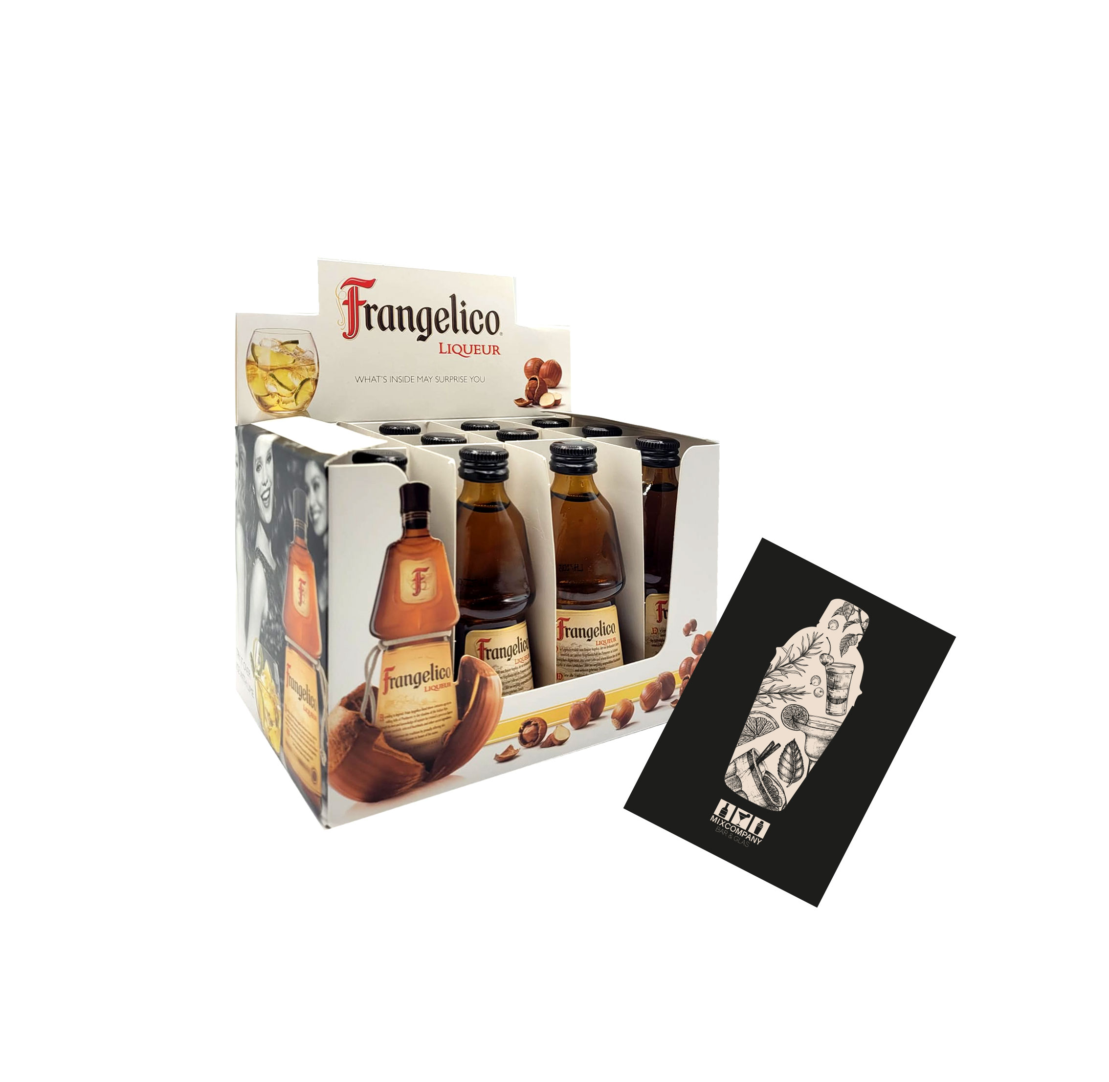 Frangelico Liqueur 12x 50ml (20% Vol) Haselnuss Hazelnut Likör Mini- [Enthält Sulfite]