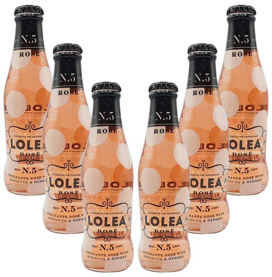 Lolea Sangria N°5 MINI ROSE 6x 0,2L (8% Vol) Rosewein 6er Set Sangria Garnacha- und Tempranillo Trauben- [Enthält Sulfite]