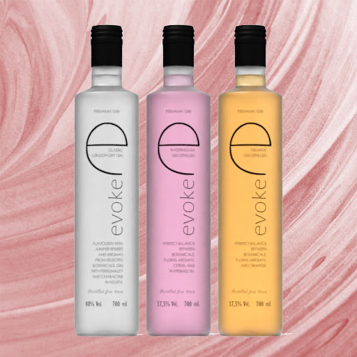 Evoke Tasting Set 3 Sorten Premium Gin Watermelon (37,5% Vol) + Orange (37,5% Vol) + London Dry Gin (40% Vol) je 0,7L - [Enthält Sulfite]