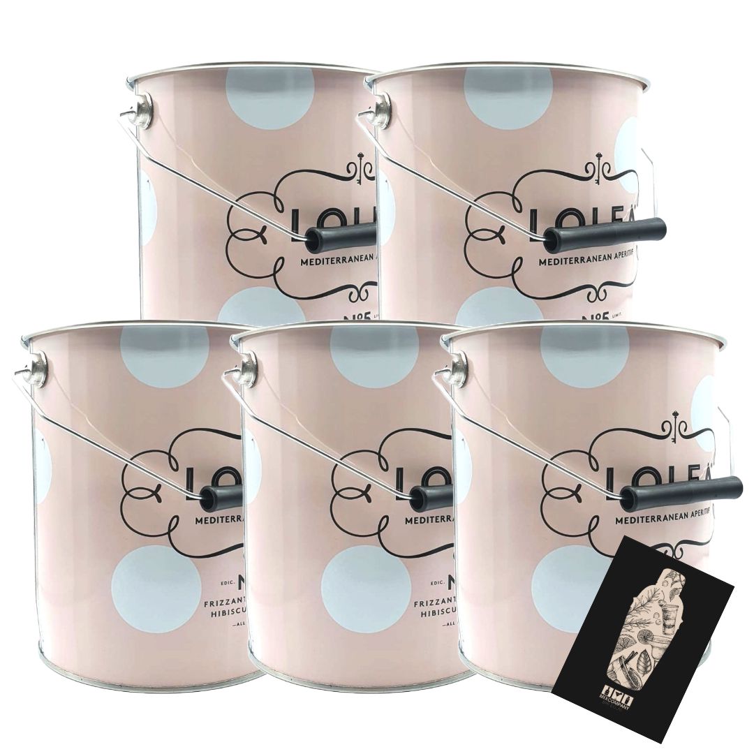 Lolea Sangria No.5 5er-Set Kühler Flaschenkühler mit Henkel 5 x Eiskühler mit Griff in Rosa 