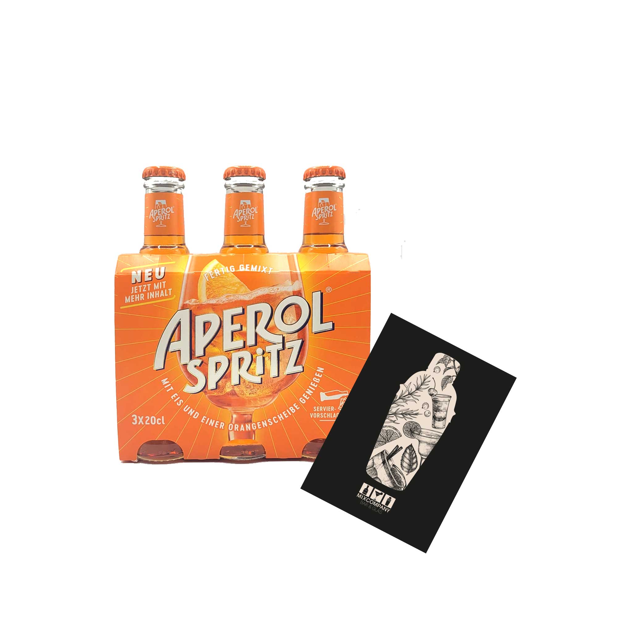 Aperol Spritz 3x 0,2l (10,5% Vol) ready to drink Aperitivo / Aperitif - [Enthält Sulfite]