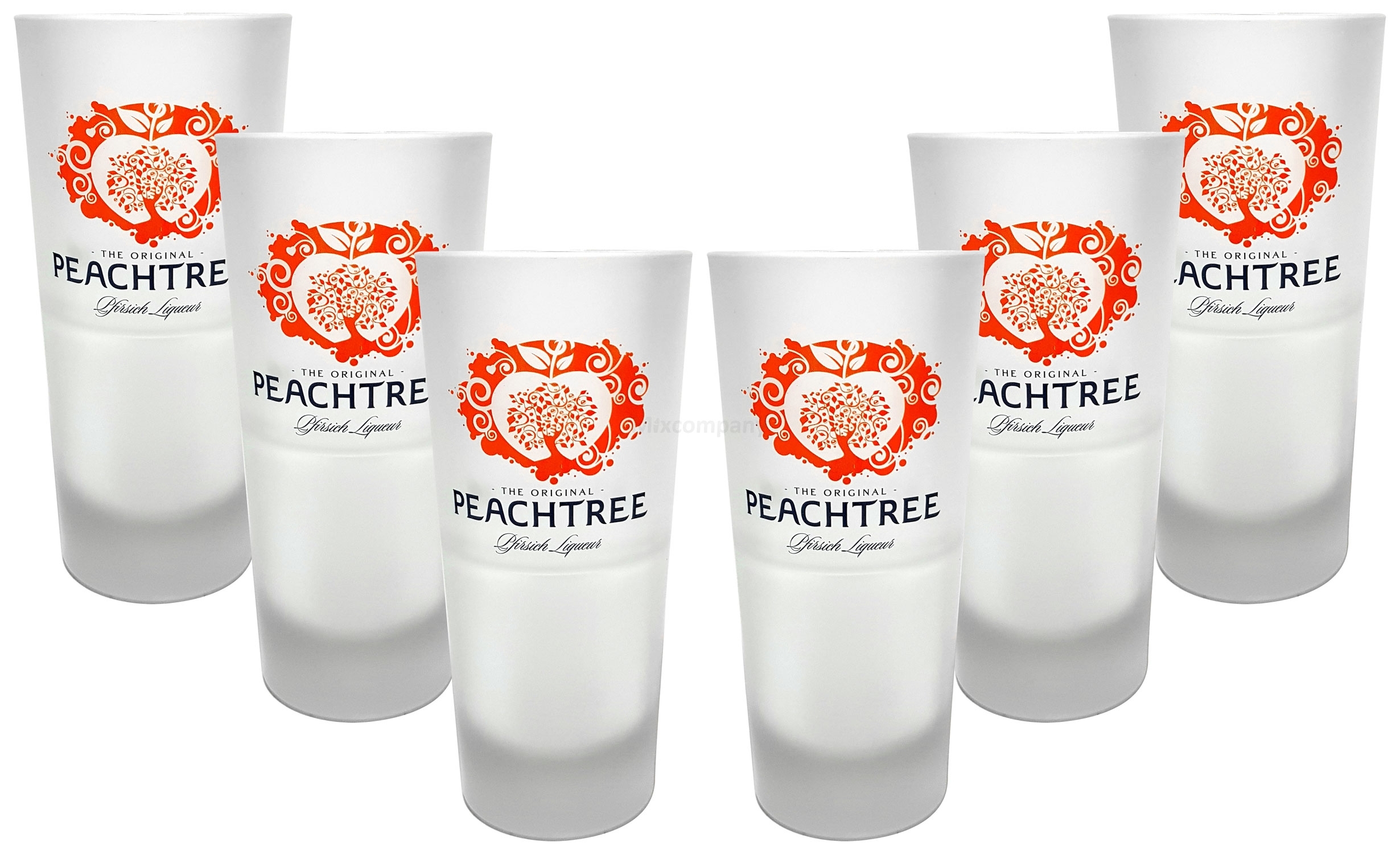 Peach Tree Glas Gläser 6x Cocktailgläser Milchglas Longdrink Glas