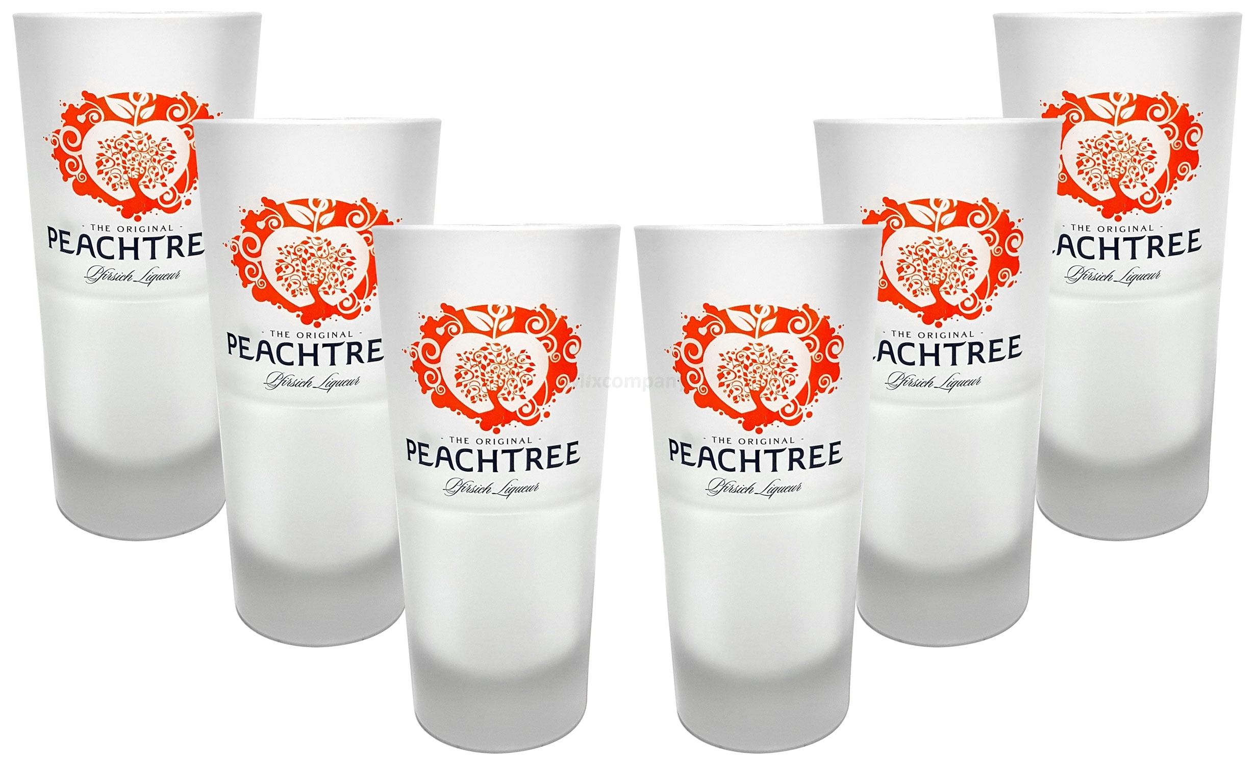 Peach Tree Glas Gläser 6x Cocktailgläser Milchglas Longdrink Becher 