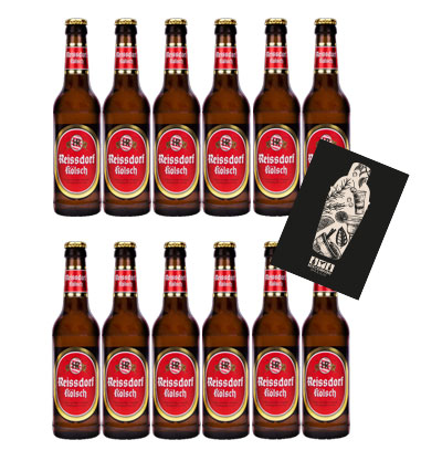 Reissdorf Kölsch 12er Set Bier 0,33L (4,8% Vol) mit Mixcompany Grußkarte inkl Pfand MEHRWEG- [Enthält Sulfite]