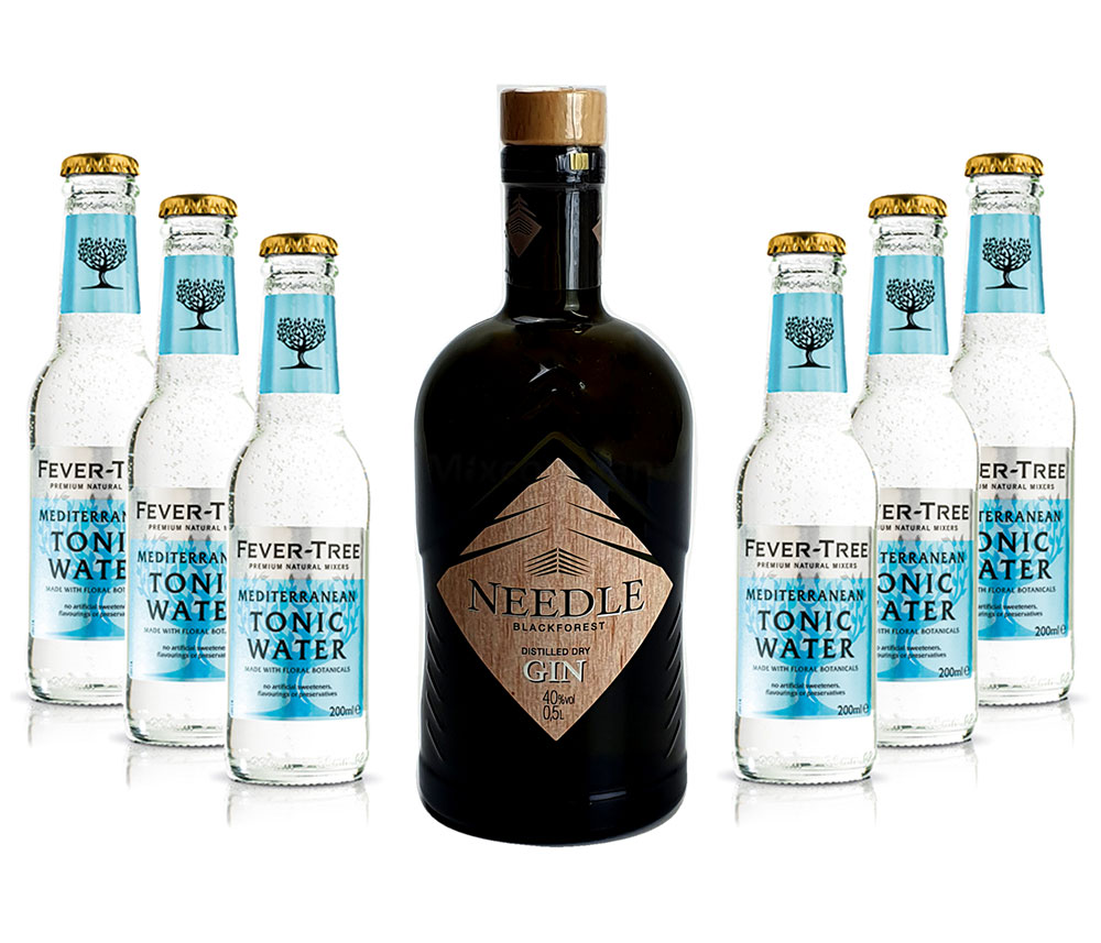 Needle Blackforest Dry Gin 0,5L (40% Vol) + 6 x Fever-Tree Mediterranean  Tonic Water 0,2l MEHRWEG inkl. Pfand- Needle Blackforest Dry Gin | 8645