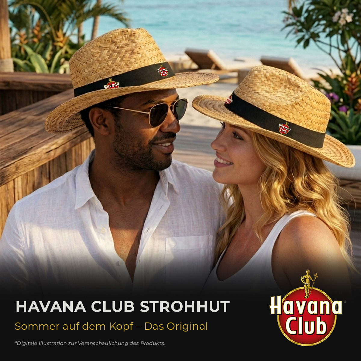 Havana Club Strohhut – Original Sommerhut aus Naturstroh