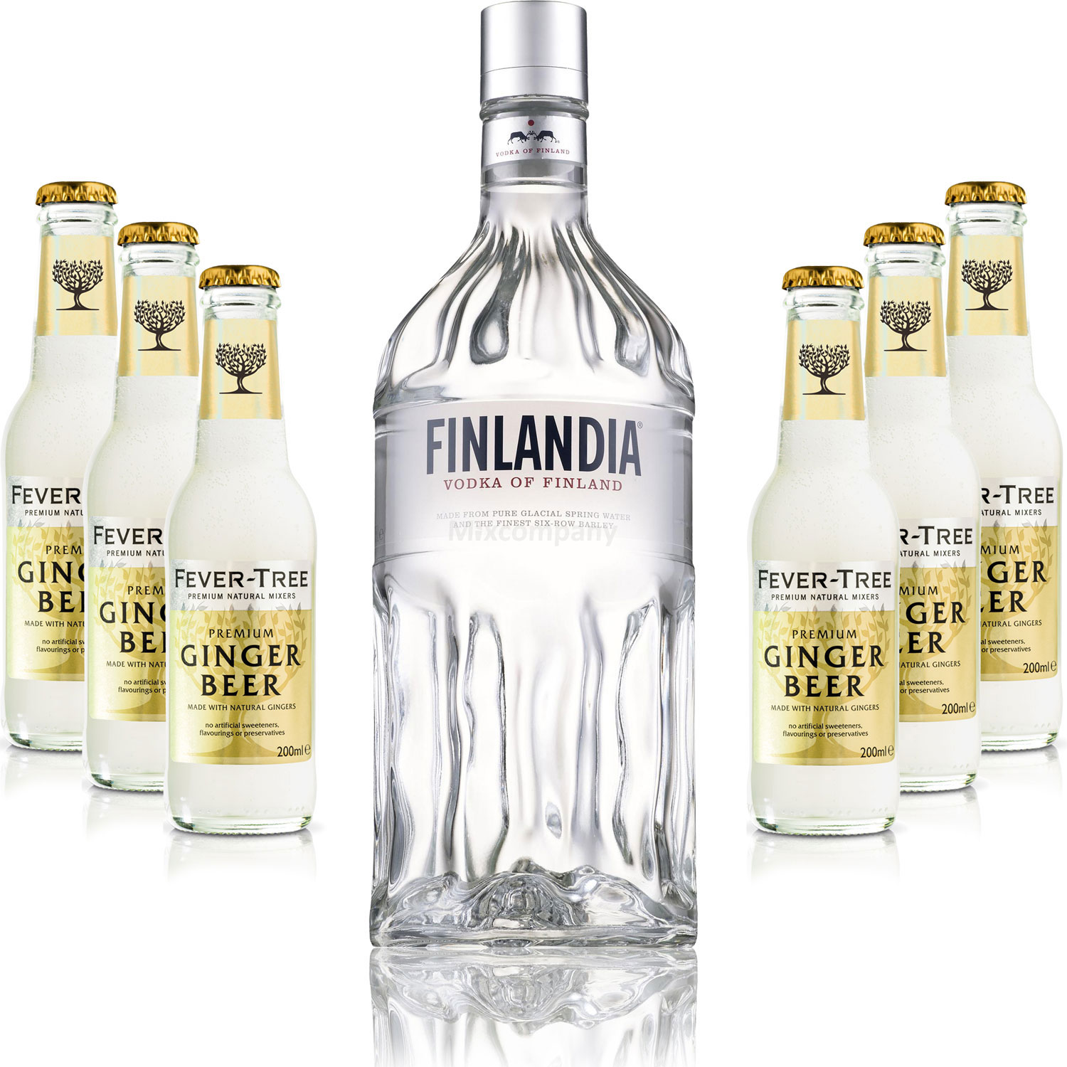 Moscow Mule Set - Finlandia Vodka 1L (40% Vol) + 6x Fever Tree Ginger Beer 200ml - Inkl. Pfand MEHRWEG