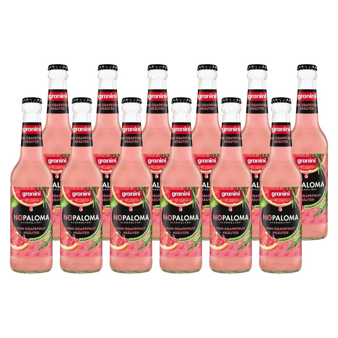 granini NØPALOMA Pink Grapefruit Kräuter 12x 0,33L – alkoholfreies Erfrischungsgetränk im 12er Set, inkl. Pfand MEHRWEG