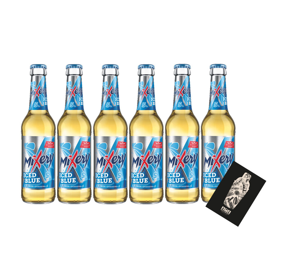 Mixery Ice Blue 6er Set Mixery Bier plus Guarana 6x0,33L (3,1% Vol) inkl. Pfand MEHRWEG- [Enthält Sulfite]