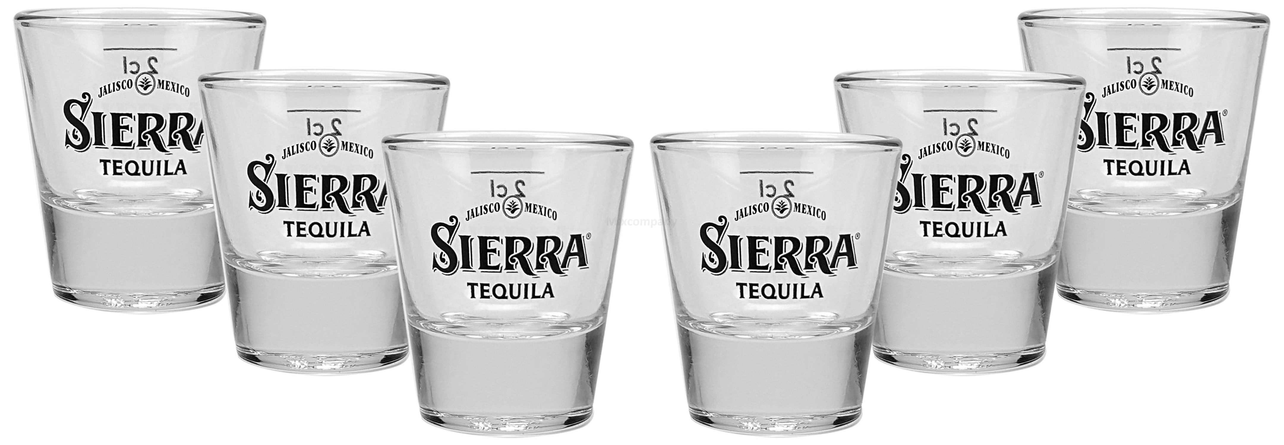 Sierra Tequila Shotglas Sierra " Lead the Party " Glas Gläser 2cl geeicht - 6er Set