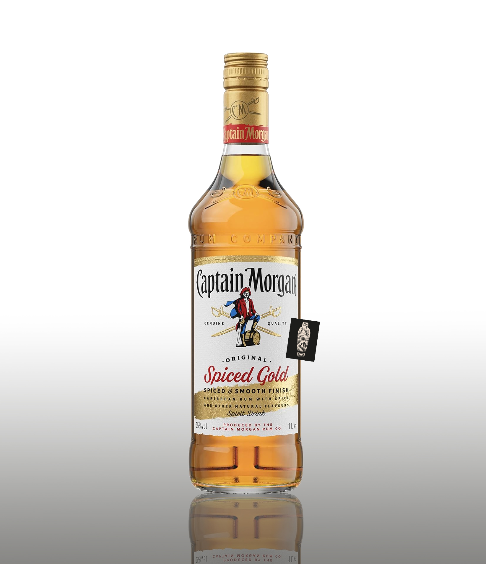 Captain Morgan Spiced Gold Spirituose aus Jamaica 0,7l (35% vol.)inkl. Mixcompany Postkarte- [Enthält Sulfite]