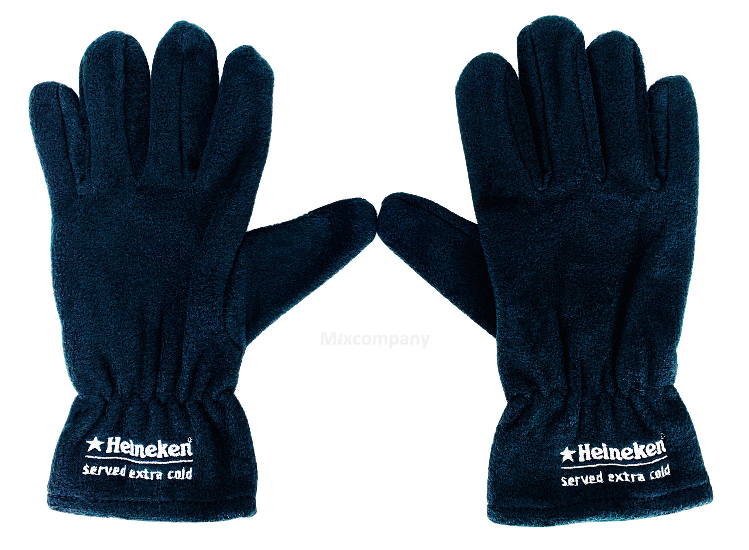 Heineken Bier Fleece Handschuhe Unisex Grösse M Polyester schwarz Glas