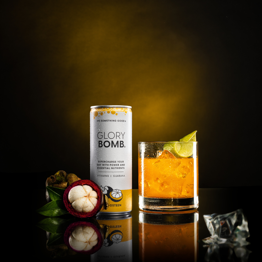 GLORY BOMB Tasting Box – 6x 250 ml Mangosteen Energy Drink inkl. Einweg Pfand