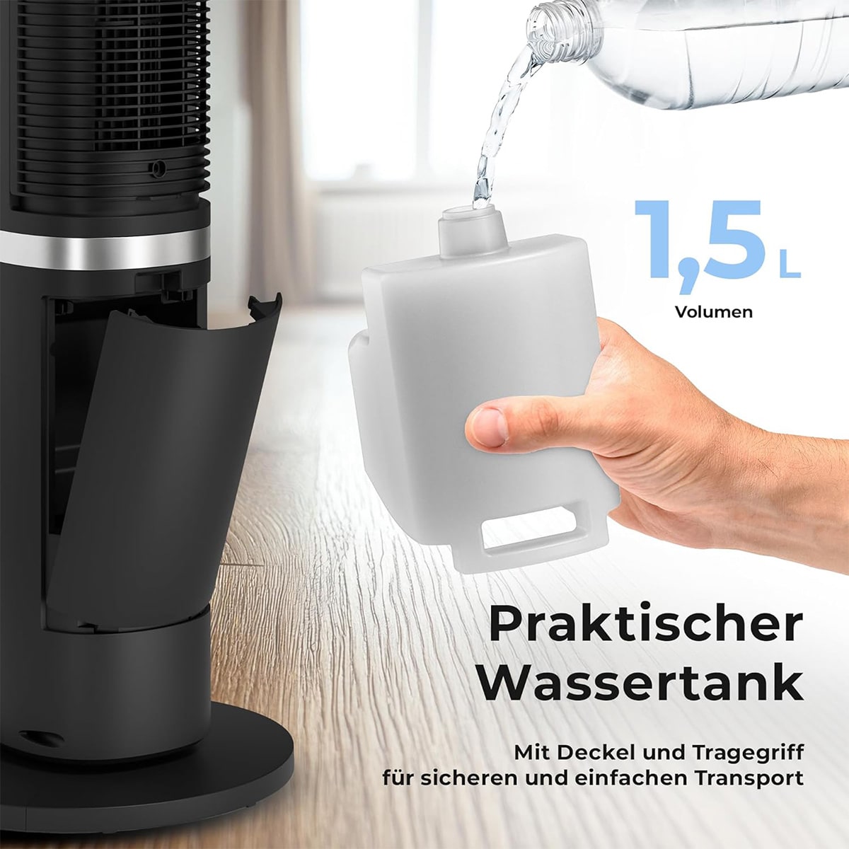 BALTER Turmventilator mit Wasserkühlung VT-11 Schwarz