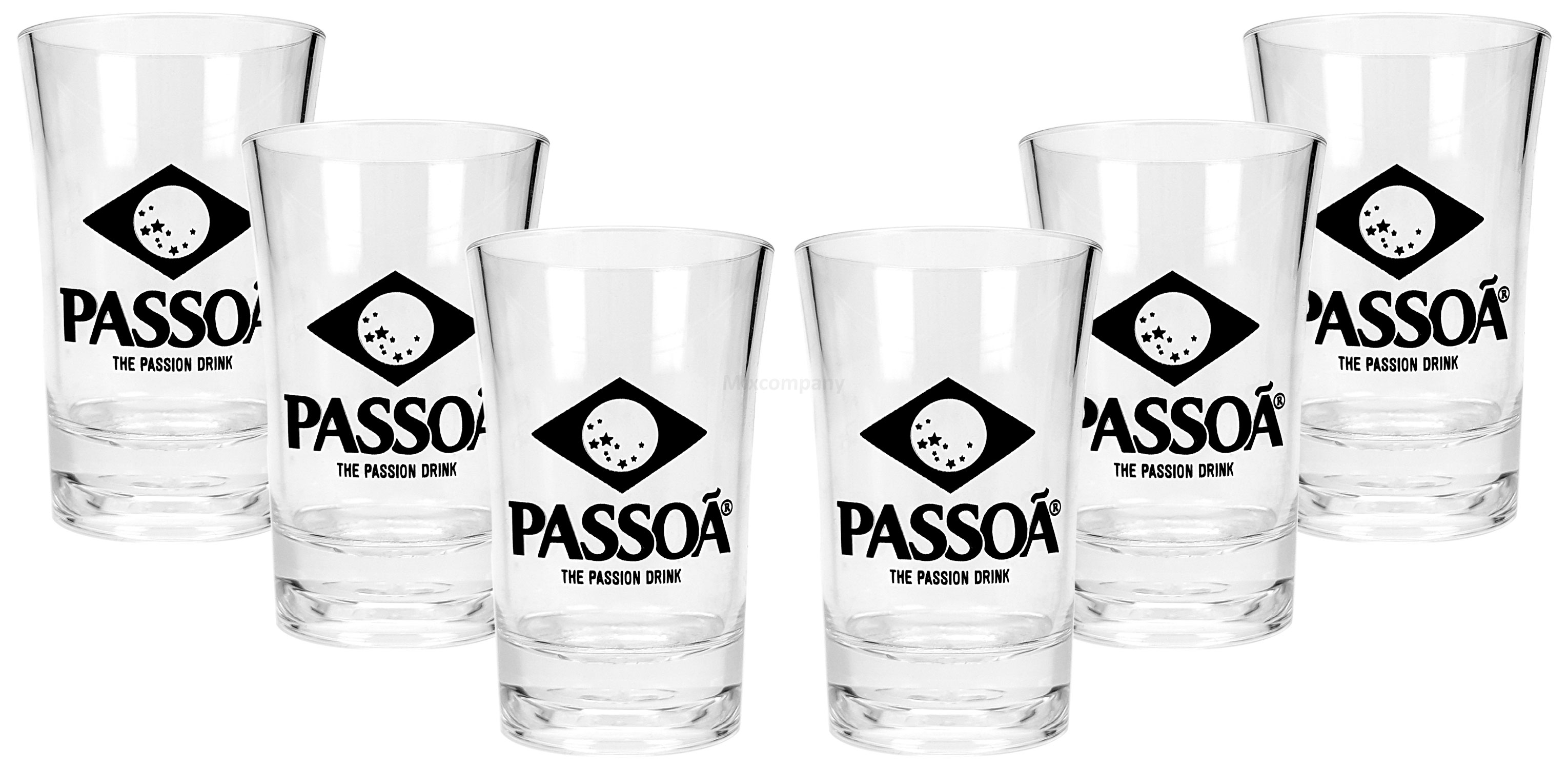 Passoa Shotglas Glas Gläser Schnapsglas Becher Kunsstoff - 12x Shotgläser