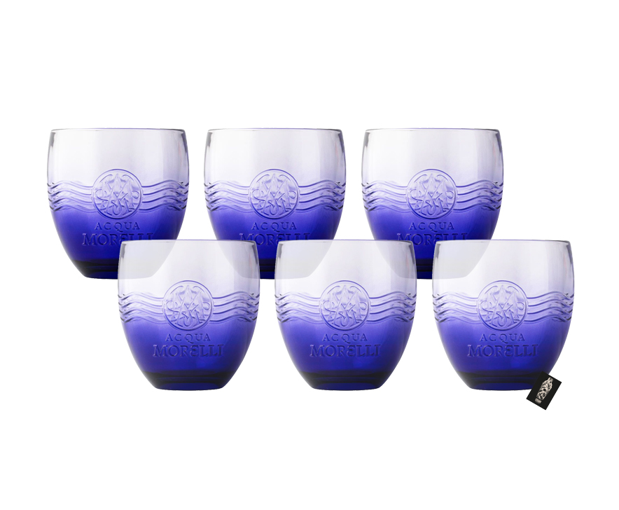 Acqua Morelli Glas 6-er Set Gläser Nicht geeicht Blau