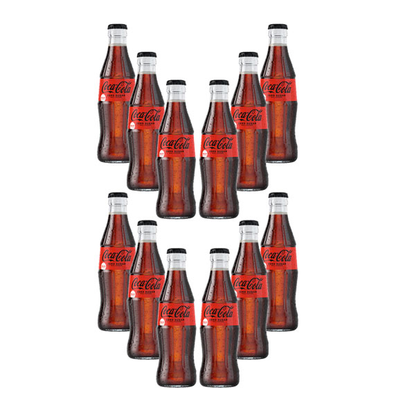 Coca Cola Zero 12er Set Zero Sugar 12x 0,2L inkl. Pfand MEHRWEG Glas Zuckerfrei