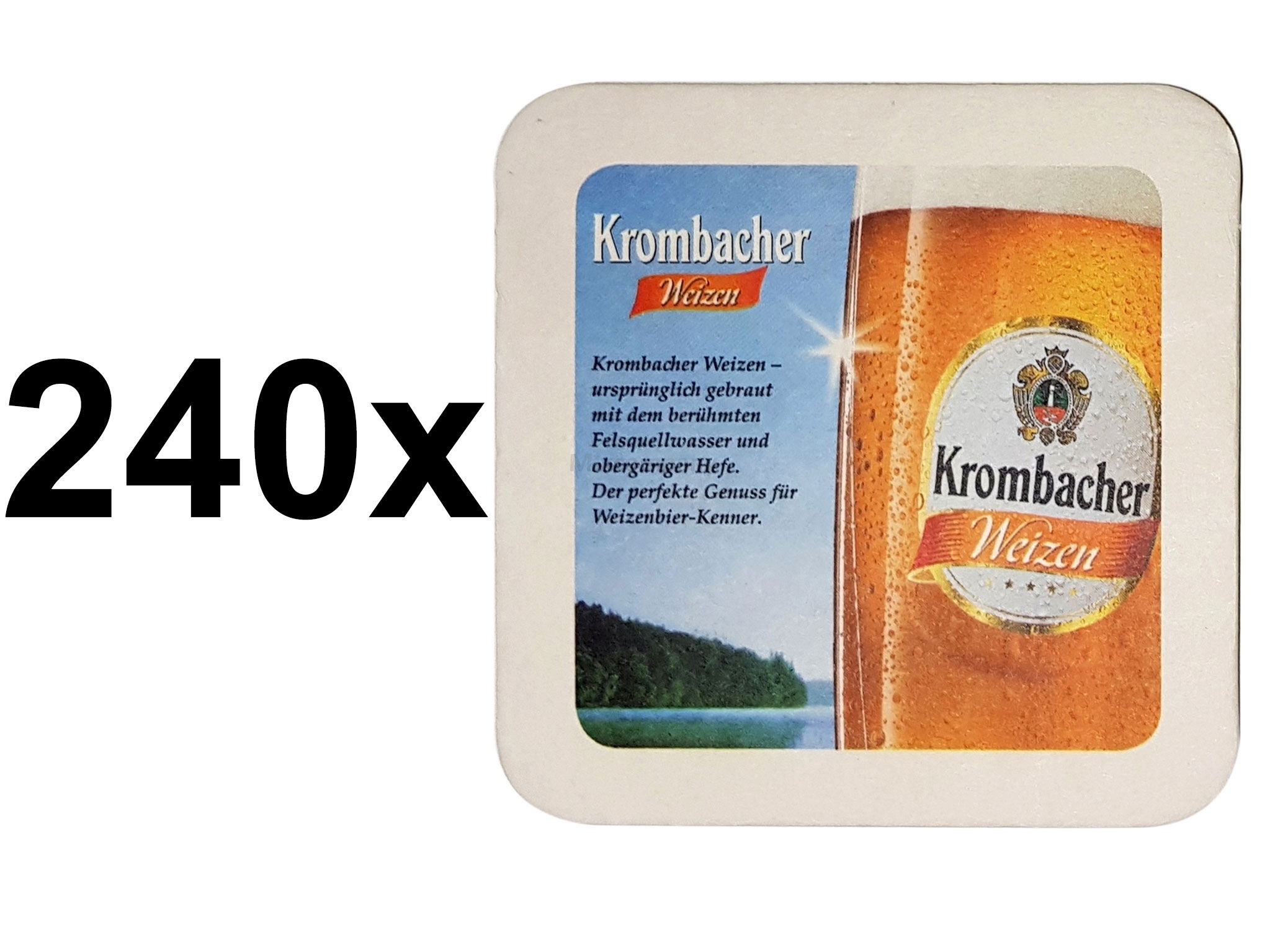 Krombacher Weizen Bierdeckel Untersetzer Unterlage Pappdeckel Bierfilz Aktion - 240 Stück (3x 80er Packung)