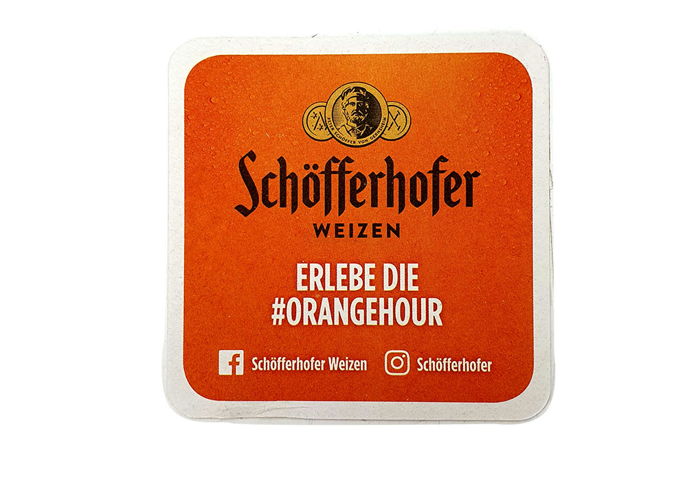 Schöfferhofer Weizen Bierdeckel in Orange - Untersetzer / Bierdeckel / Deckel / 6x 70 er Paket