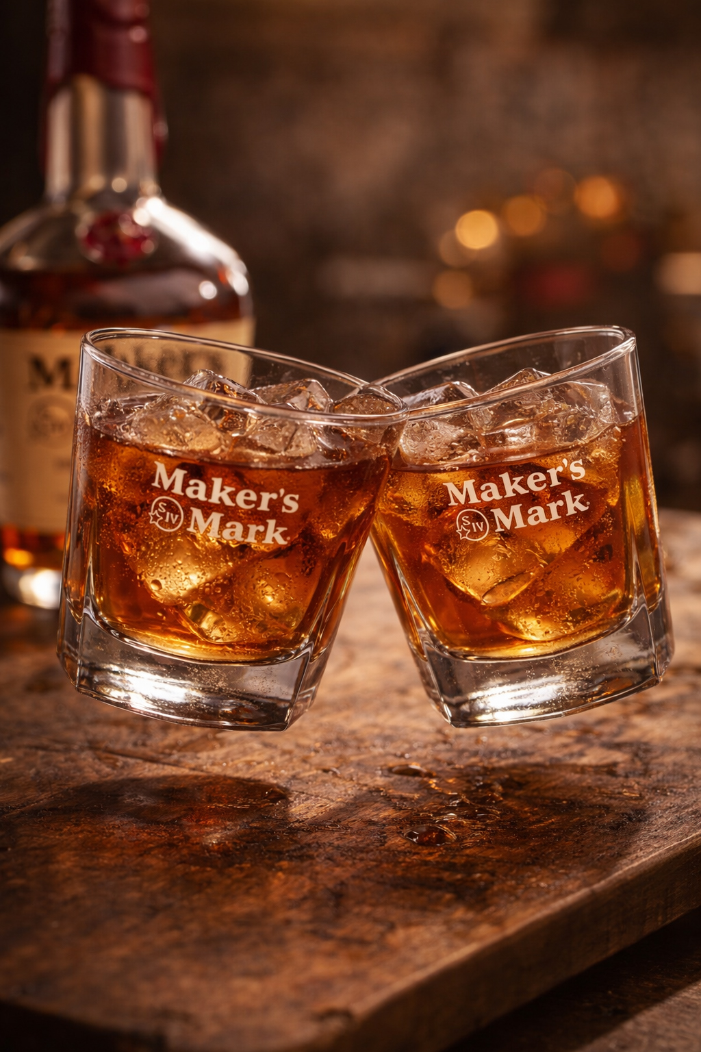 Maker’s Mark Whisky Gläser 6er Set – Original Tumbler mit Logo – Old Fashioned Glas für Bourbon, Whiskey & Cocktails – Heavy Base