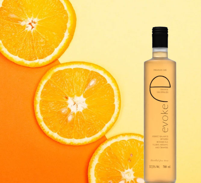Evoke 6er Set Orange Gin 6x 0,7L (37,5% Vol) Der 5 fach destillierte Gin mit Orangen Flavour- [Enthält Sulfite]