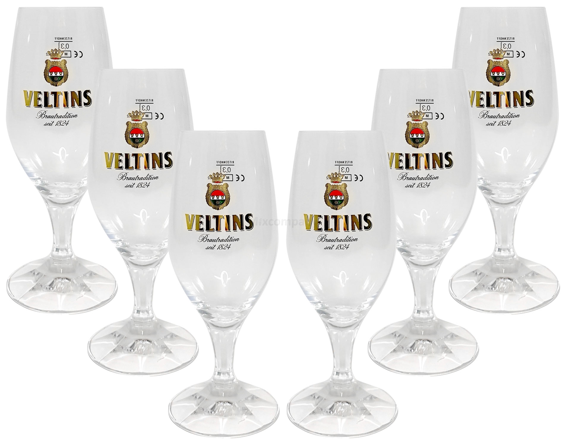 Veltins Glas Bierglas Tulpen 6x Biergläser 0,2l geeicht,