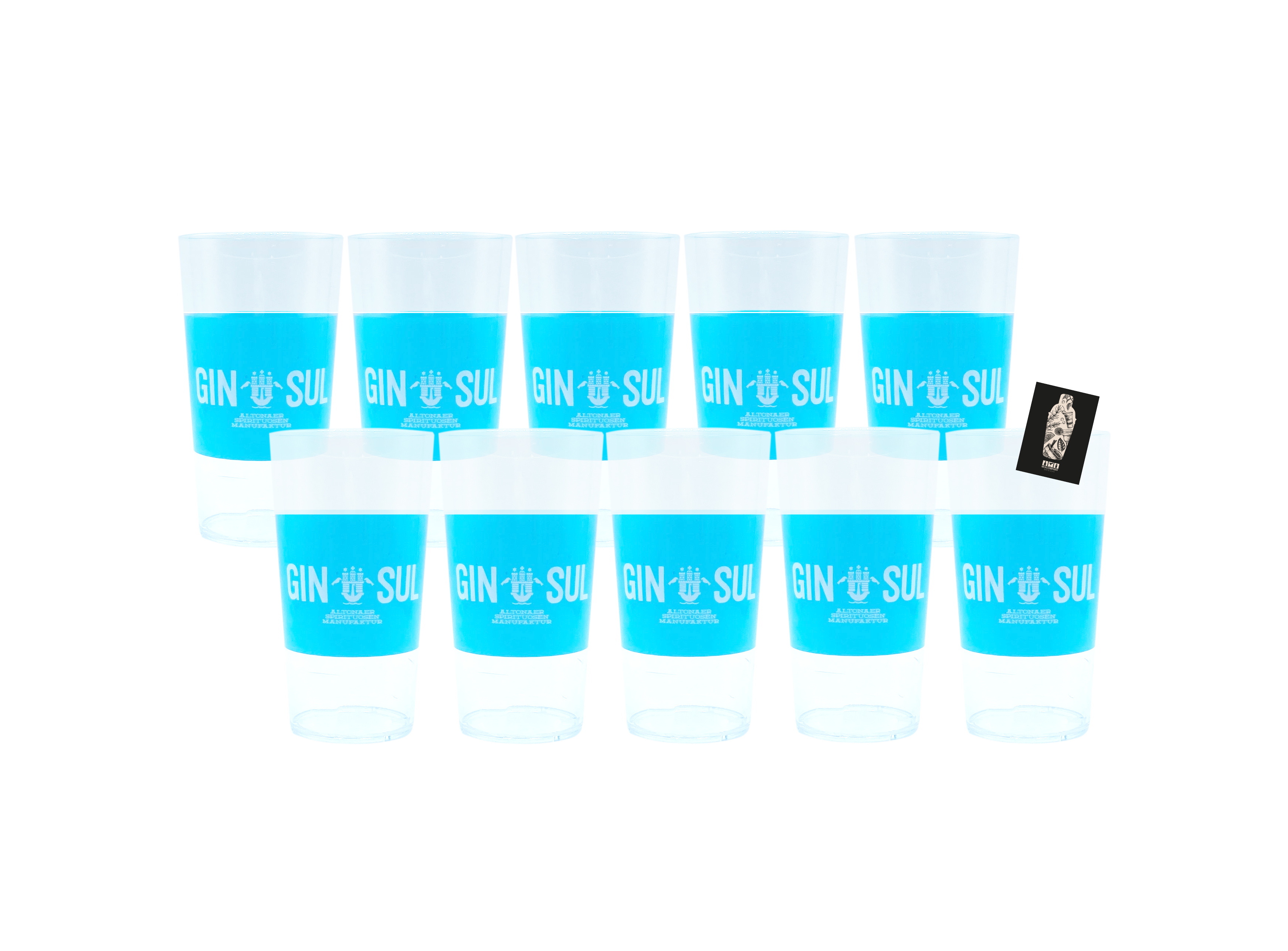 Gin Sul 10er-Set Cup geeicht (0,3l) you are the gin to my tonic aus Plastik Wiederverwendbare Glas Bar 