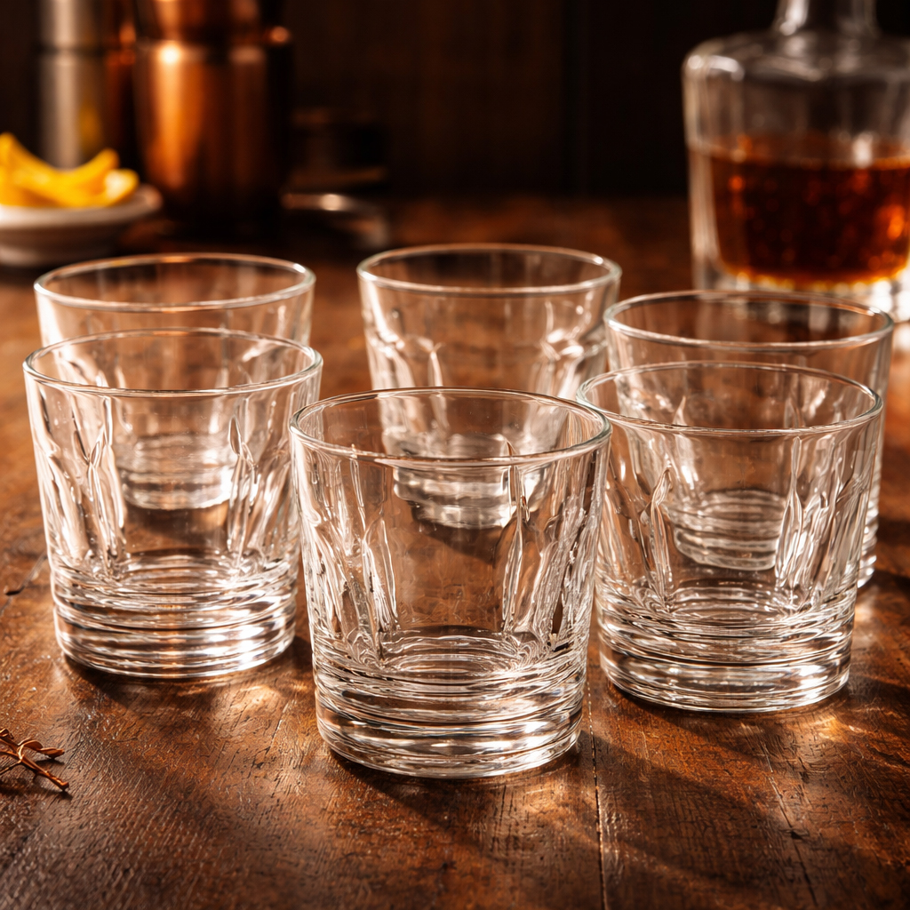 Laphroaig Whisky Gläser 6er Set – Original Tumbler mit Laphroaig Gravur im Glasboden – Heavy Base Old Fashioned Glas für Scotch & Whisky