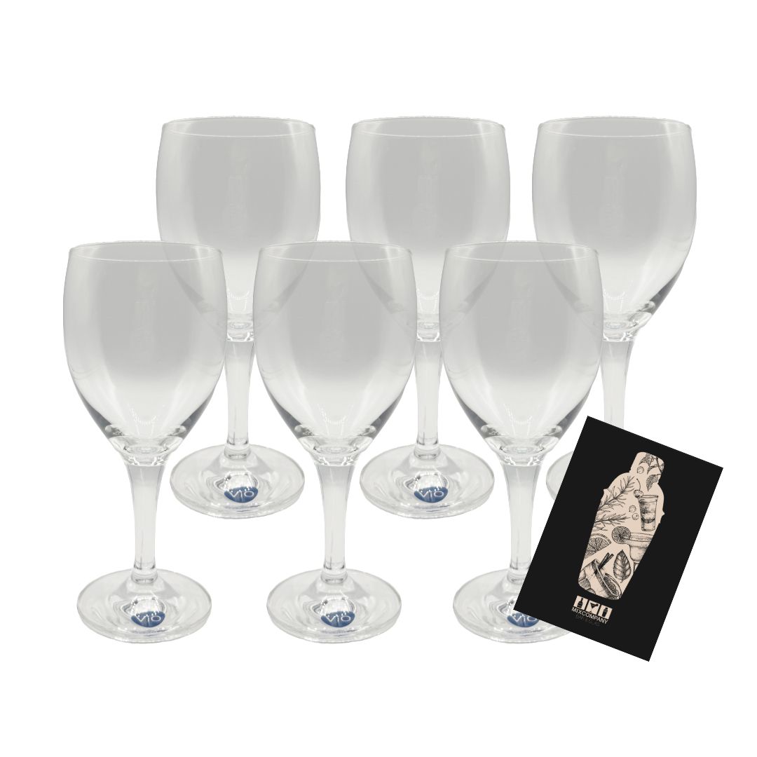 6 x Apollinaris  Vio Wasser Glas 0,2l Stielglas Tulpe – Transparentes Glas für Softdrinks & Wasser