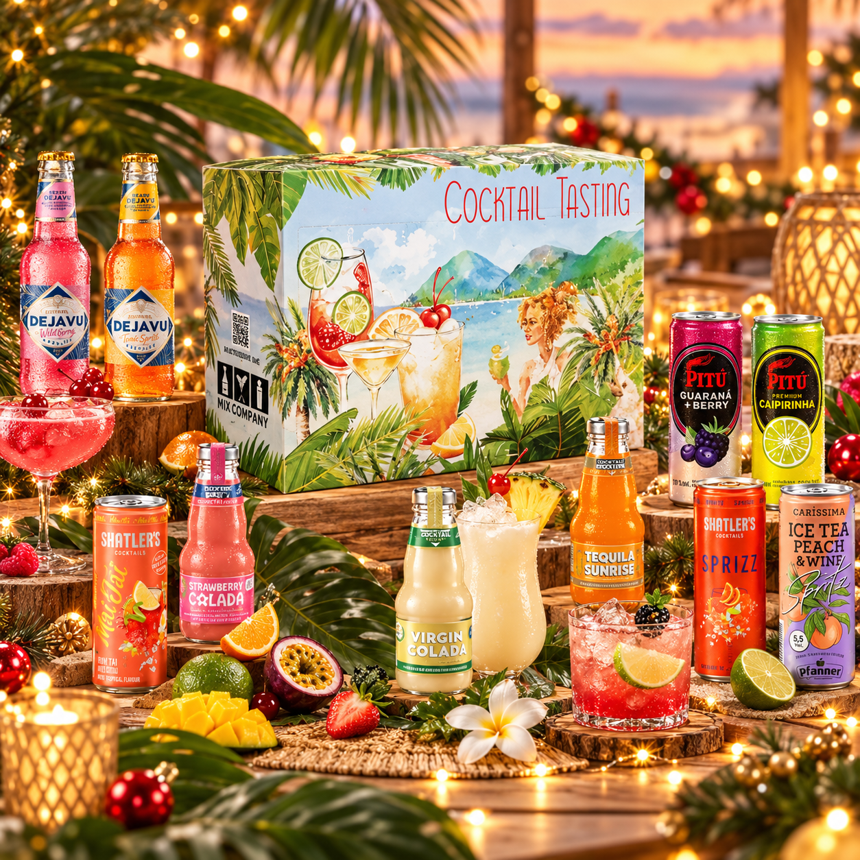 Cocktail Adventskalender – 24x Ready-to-Drink Cocktails von Shatler’s, Three Sixty, Knut Hansen, Pitú, Cocktail Plant, Dejavu & Pfanner | Premium Probier-Set | Cocktail Adventskalender