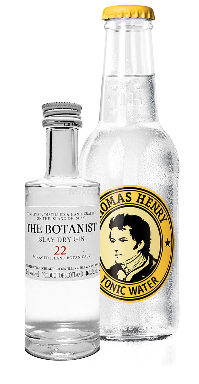 Gin Tonic Probierset - The Botanist Islay Dry Gin 50ml (46% Vol) + Thomas Henry Tonic Water 200ml inkl. Pfand MEHRWEG
