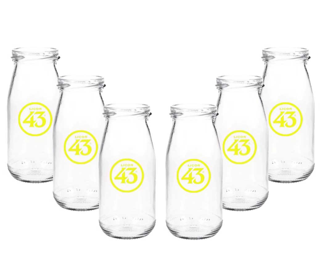 Licor 43 Milchflasche - 6er Set Milchglas Cocktailglas Likör Liquor 43er