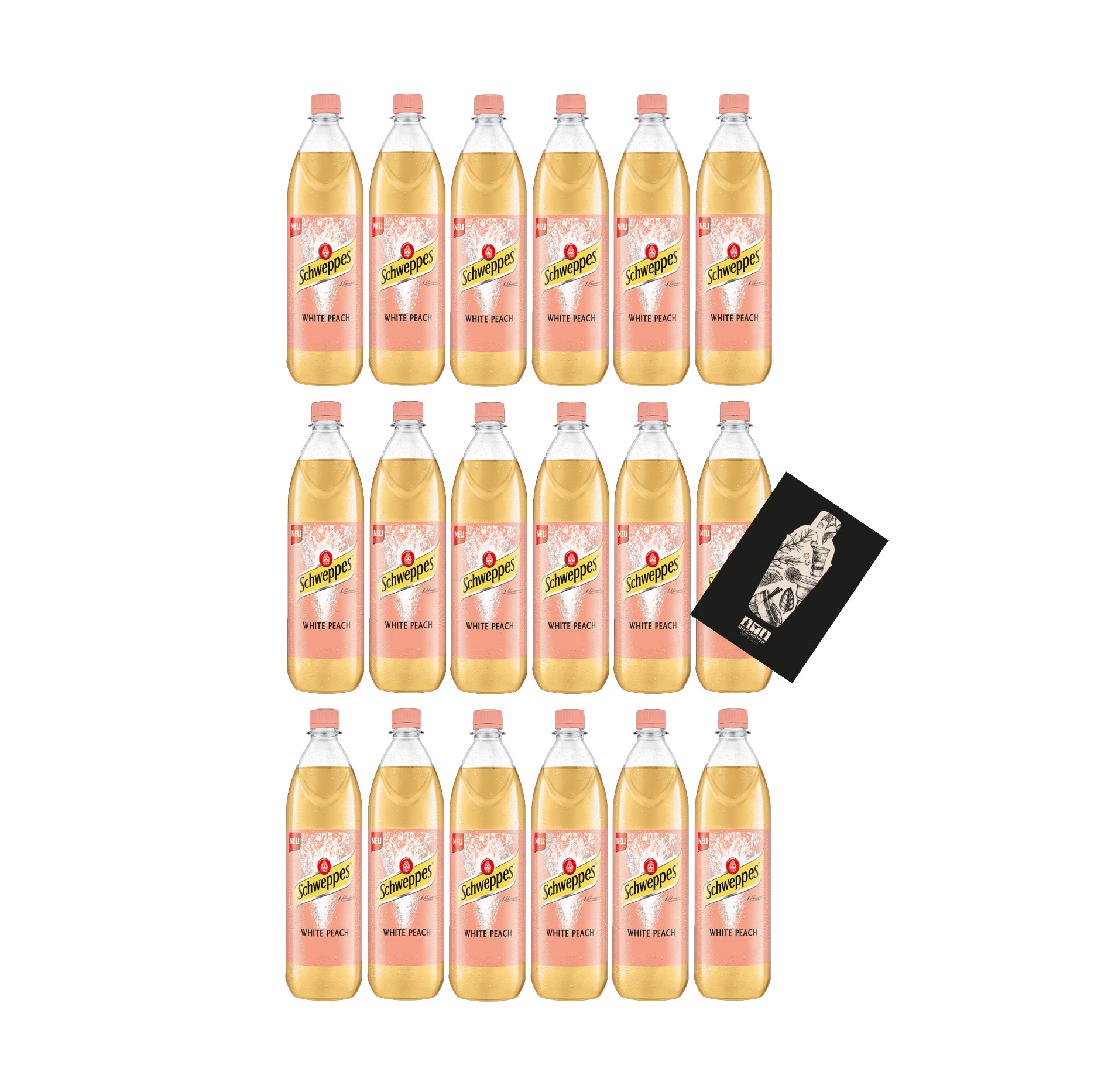 Schweppes White Peach 18er Set Pfirsich Softdrink 18x1L inkl. Pfand MEHRWEG