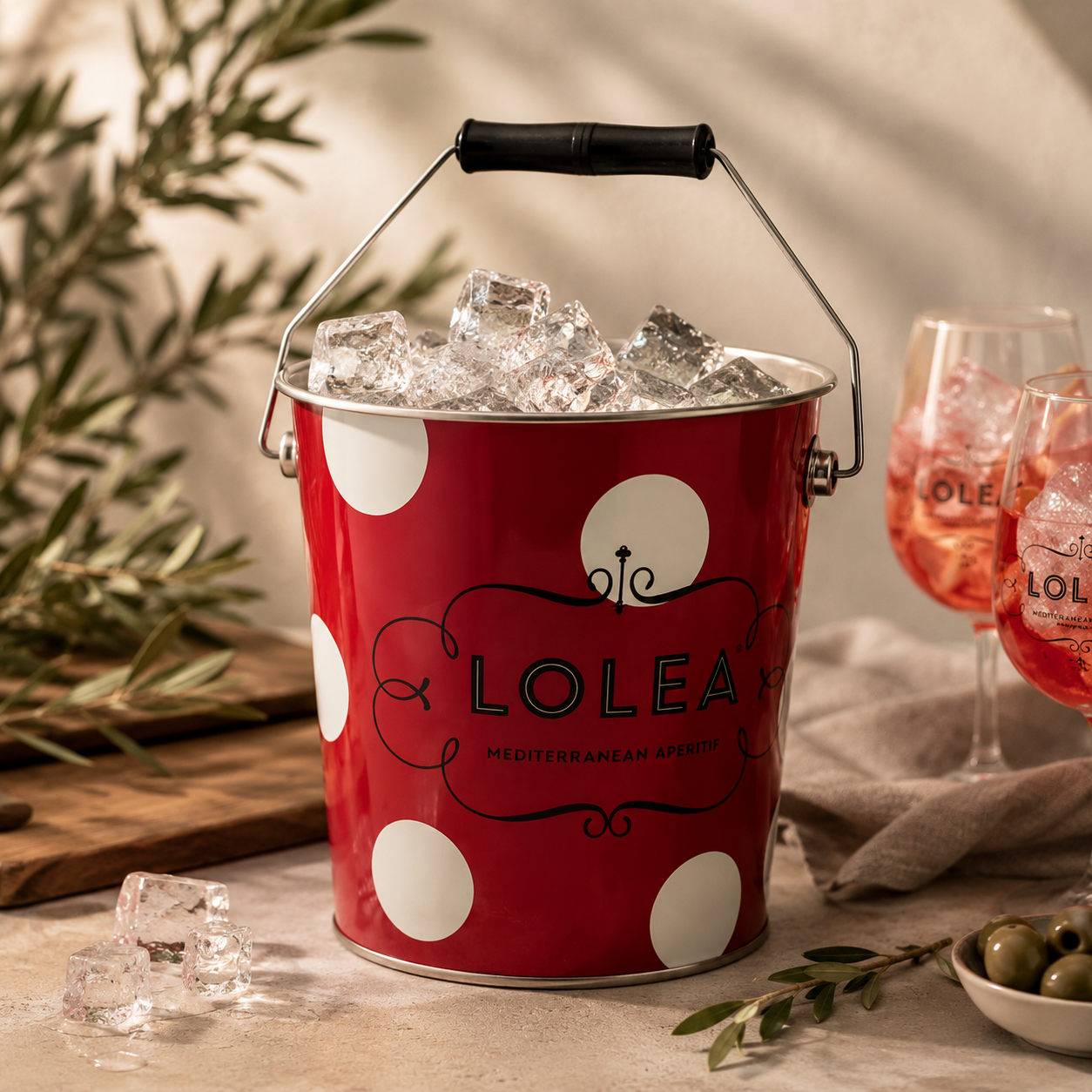 Lolea Sangria No.1 5er-Set Kühler Flaschenkühler mit Henkel 5 x Eiskühler mit Griff in Rot