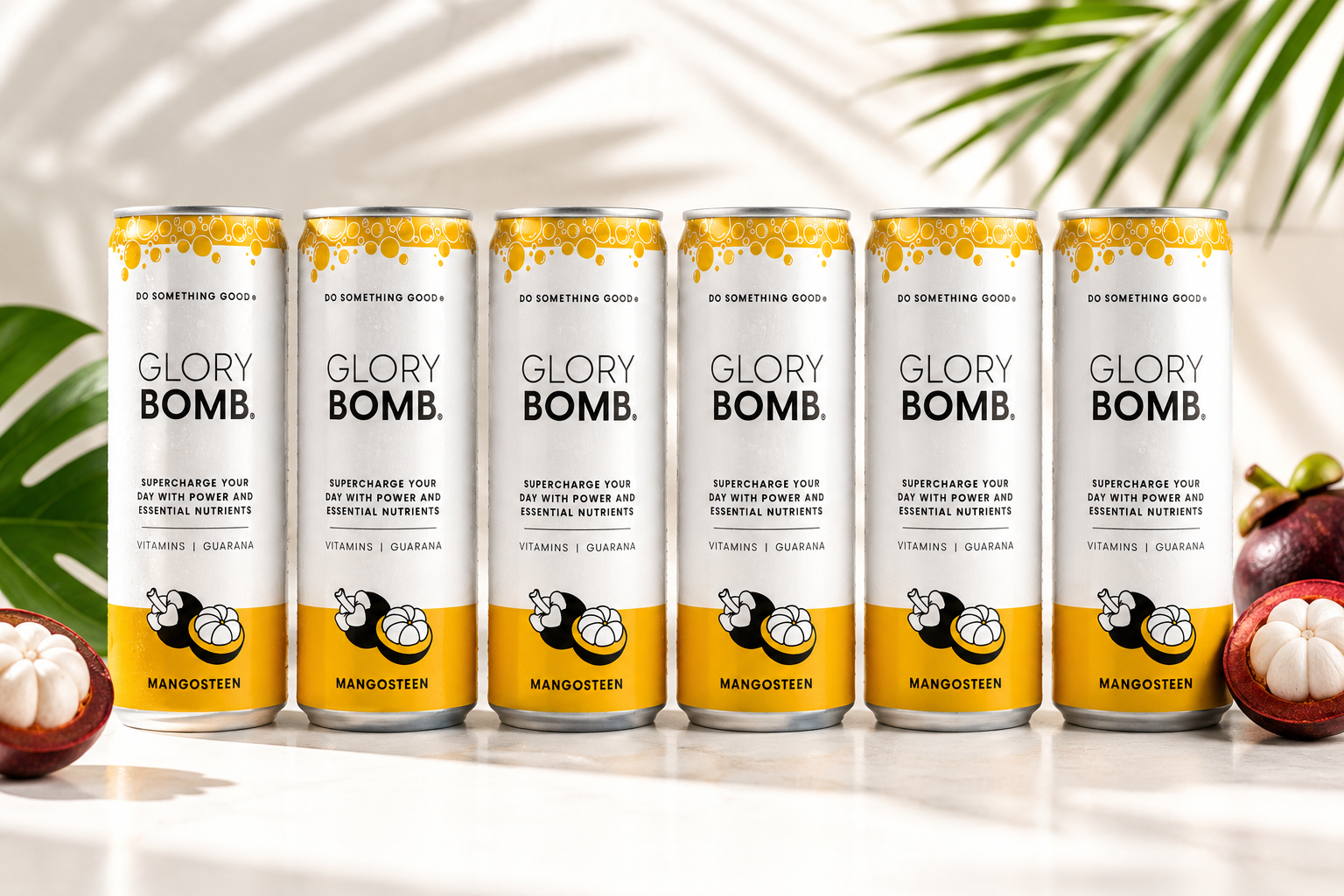 GLORY BOMB Mangosteen Energy Drink 6 x 250 ml inkl. Einweg Pfand – Mit Vitaminen & Guarana