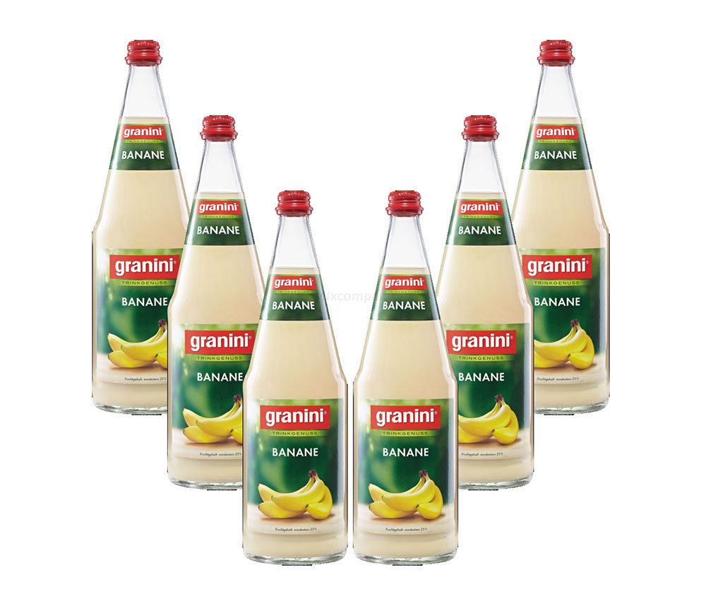 Granini Banane / Saft - 6er Set Granini Trinkgenuss - 6x Banane 1L Saft inkl. Pfand MEHRWEG