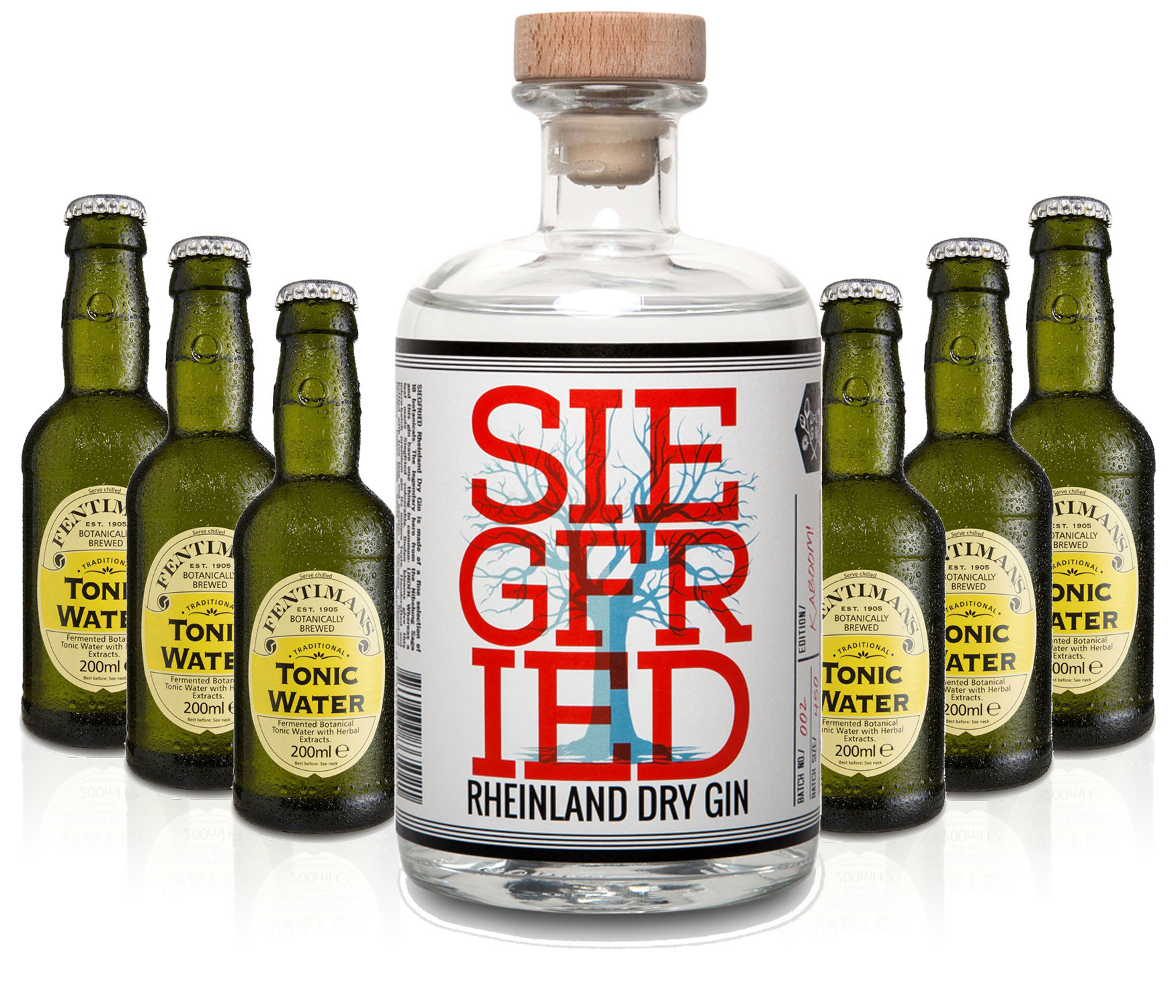 Gin Tonic Set - Siegfried Rheinland Gin 0,5l (41% Vol) + 6x Fentimans Tonic Water 200ml inkl. Pfand MEHRWEG