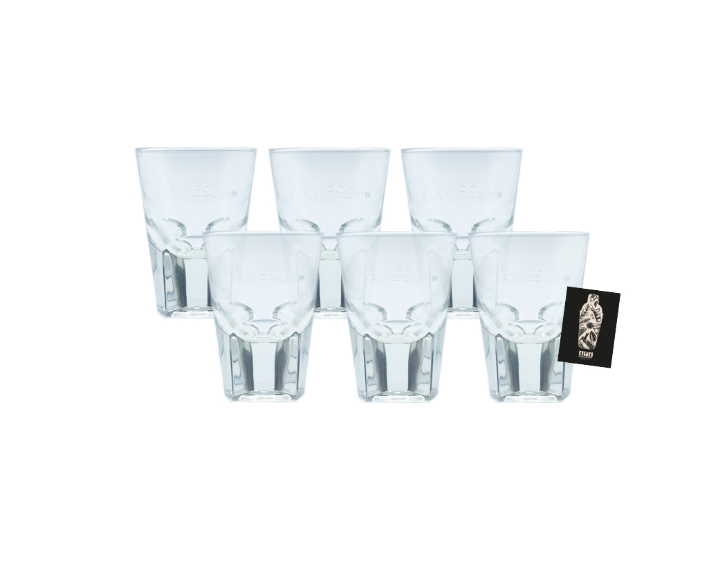 Jameson 6er-Set Whiskey Trio Tasting Glas 6cl Shotglas 6 Shotgläser