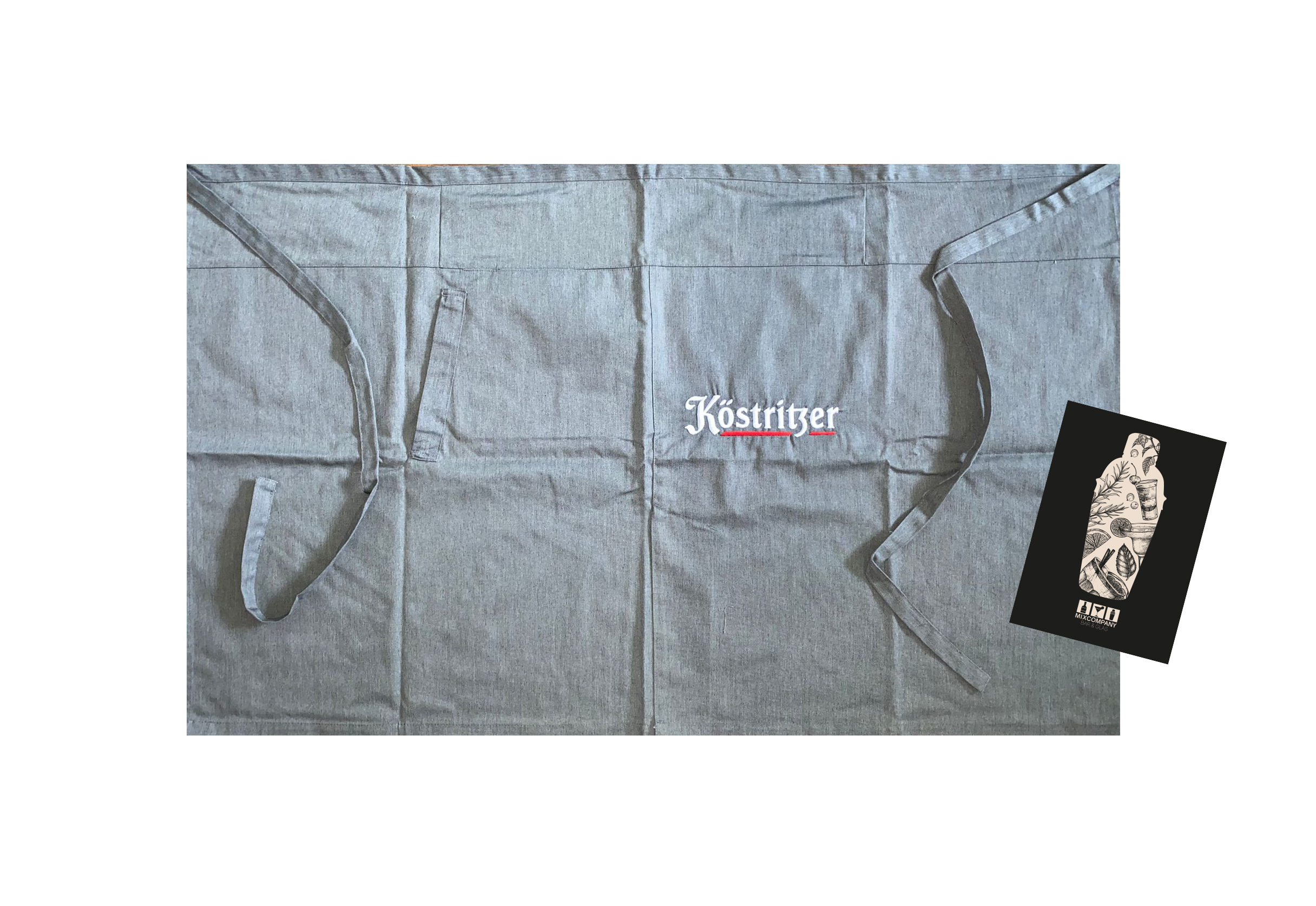 Köstritzer Kellner Bier Glas apron Schürze grau Size 110 x 65 cm 65% Polyester 35 % Baumwolle