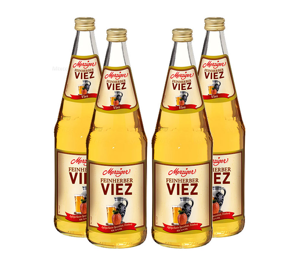 Merziger Feinherber 4x Viez Apfelwein 4x 1l (5,4% Vol) inkl. Pfand MEHRWEG- [Enthält Sulfite]