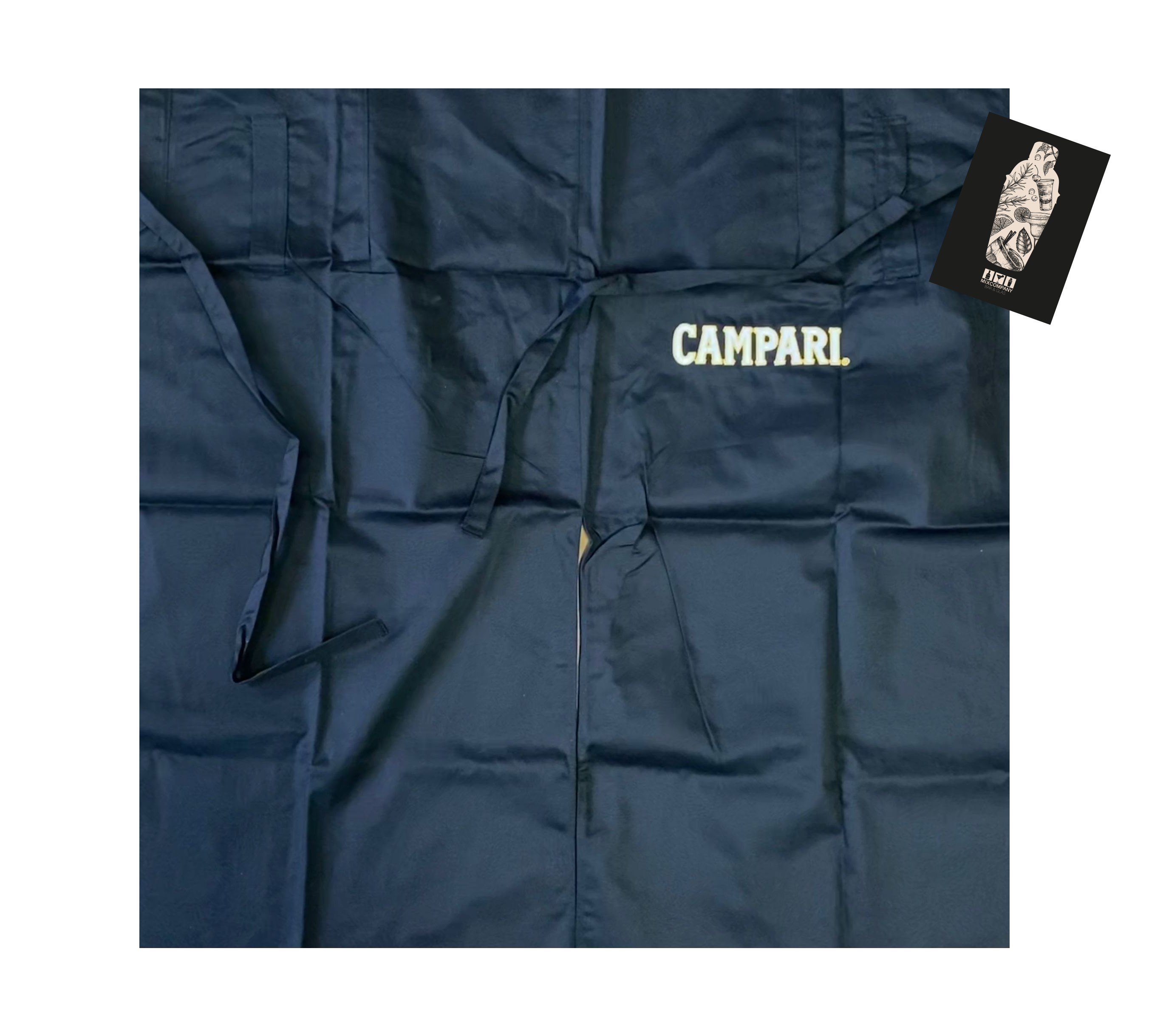 2x Campari Kellner Schürze Bistroschürze Vorbinder Küchenschürze Kellnerschürze Bistro Gastro schwarz - ca. 90x87cm