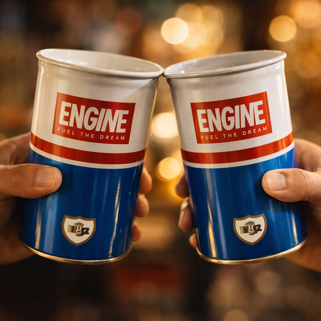 Engine Italian Organic Gin Becher – Original Design-Becher im ikonischen Kanister-Look