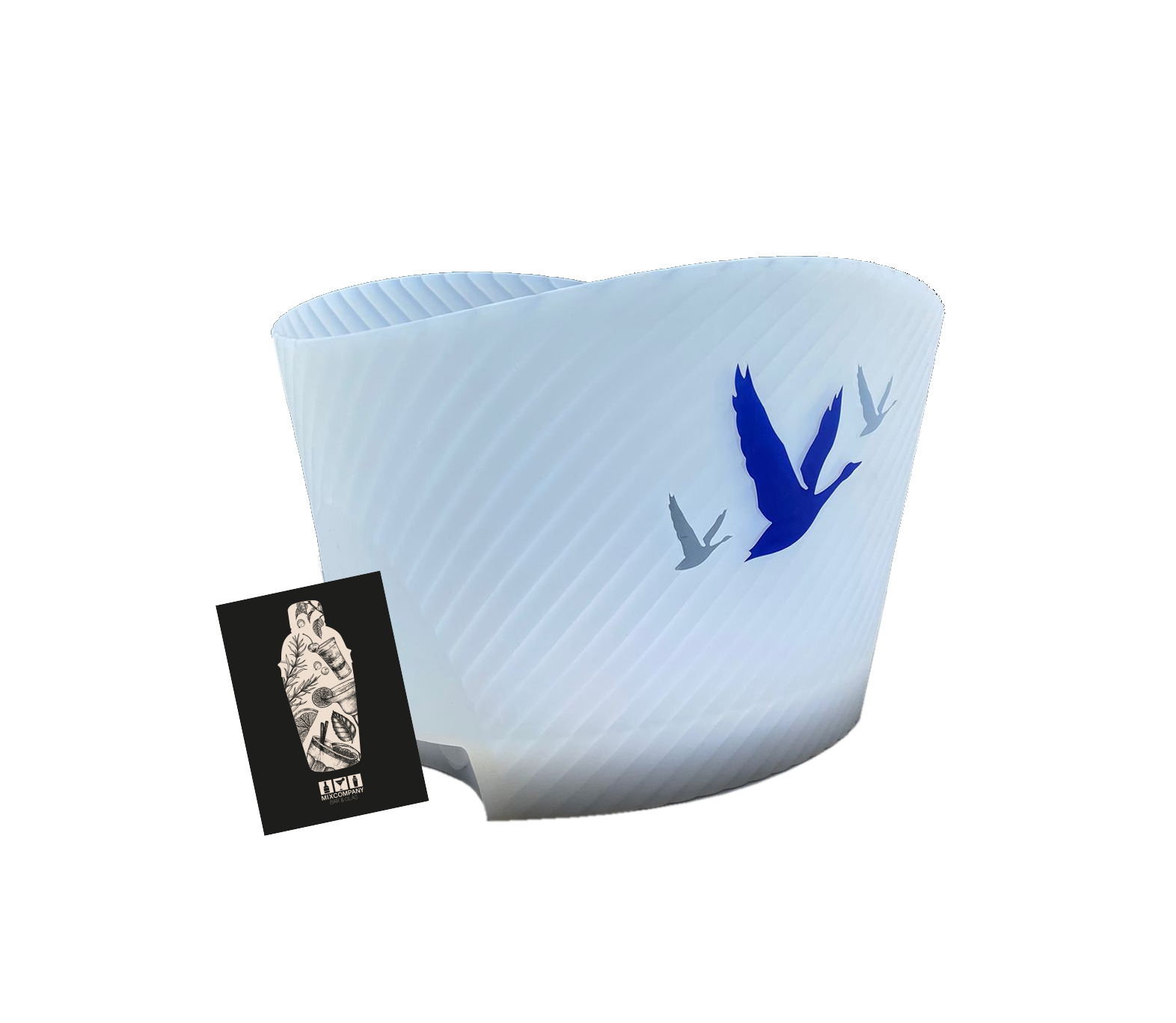 Grey Goose LED Kühler Flaschenkühler Eiskühler Getränkekühler Bar Farbe: Weiß mit blauer Schrift Material: Silikon 
