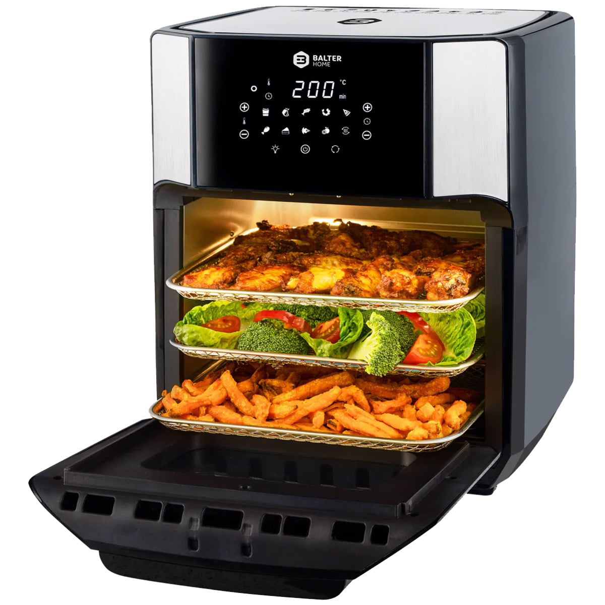 BALTER HL-1200 12 Liter Heißluftfritteuse XL Silber