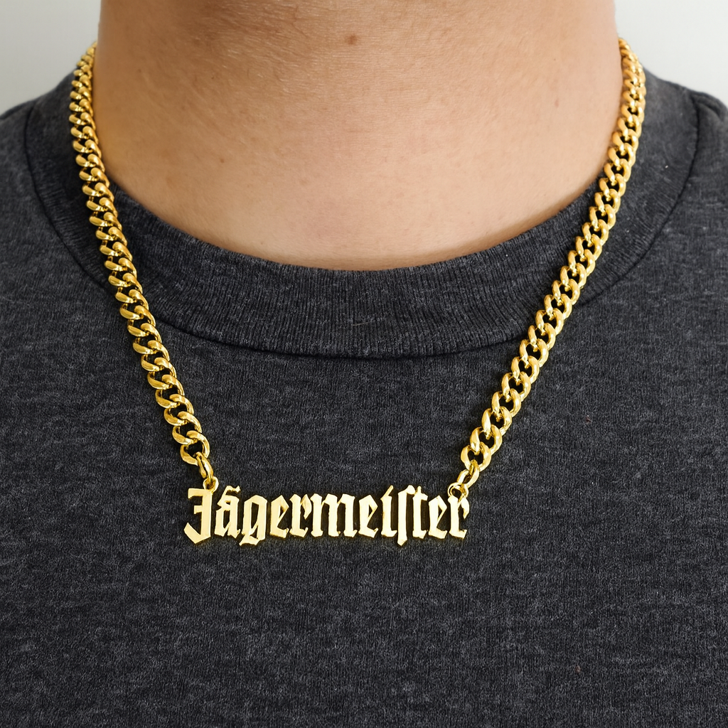 Jägermeister Goldkette Halskette aus Metall (kein echtes Gold)