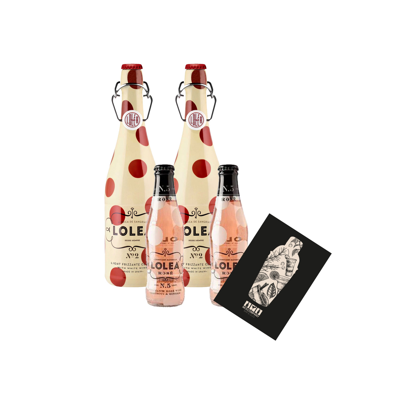 Lolea 2er Set Sangria N°2 WEIß 0,75L (7% Vol)  2 Minis ROSE 0,2L (8% Vol) GRATIS - [Enthält Sulfite]