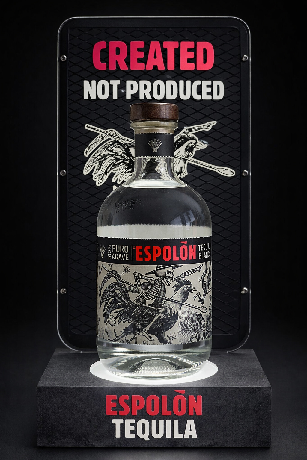 Espolòn Tequila Glorifier Display / Flaschenpräsenter beleuchtet – ca. 40 cm hoch, 15 cm breit – Lieferung ohne Flasche